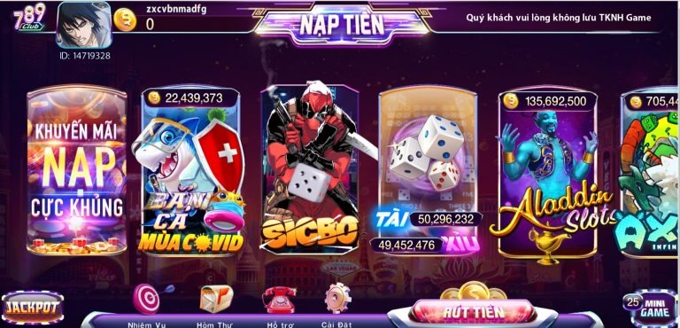 Cổng game slot nổ hũ 789 Club – Webgame nổ hũ online giao diện hiện đại