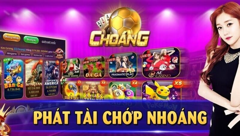 Giao diện ở cổng game Choang Club sắc nét