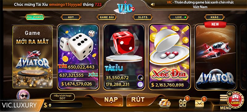 Thiết kế giao diện cổng game Vicwin