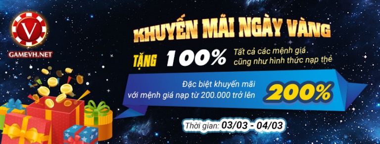 Khuyến mãi ngày vàng cổng game nổ hũ GameVH