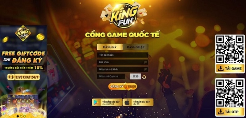 Đăng ký cổng game Kingfun