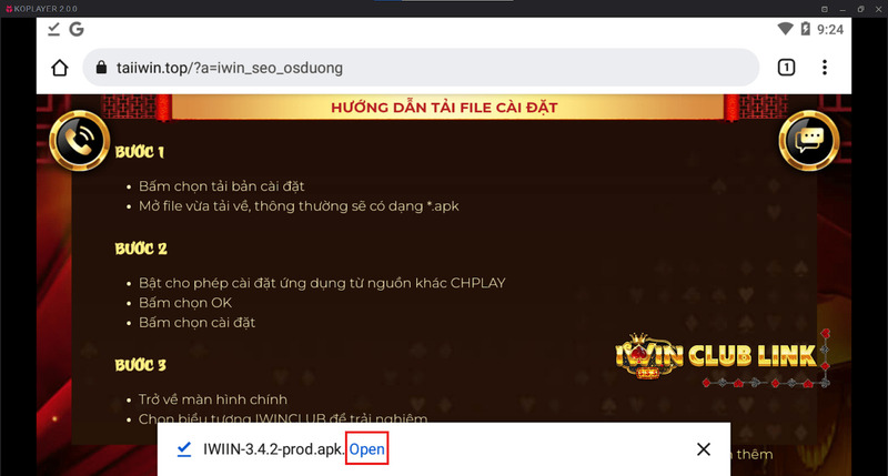 Hướng dẫn vào Link tải app game Iwin Club iOS/Android chi tiết